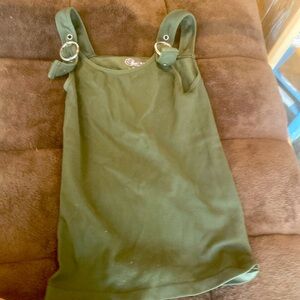 Olive green tank top with adjustable straps